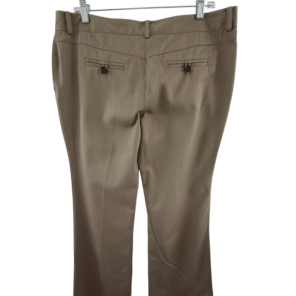 Burberry London Pants Womens 12 Beige Cotton Stretch Chino Bootcut Work Tan - Picture 8 of 16
